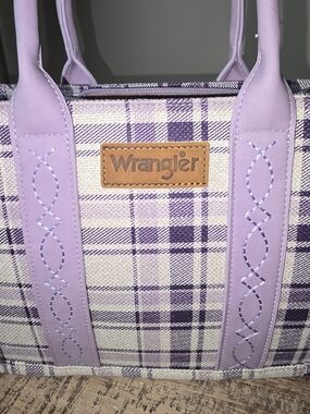 Wrangler Lavender Plaid Tote Bag